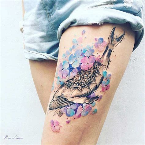 thigh and bum tattoo women|65 Badass Thigh Tattoo Ideas for Women